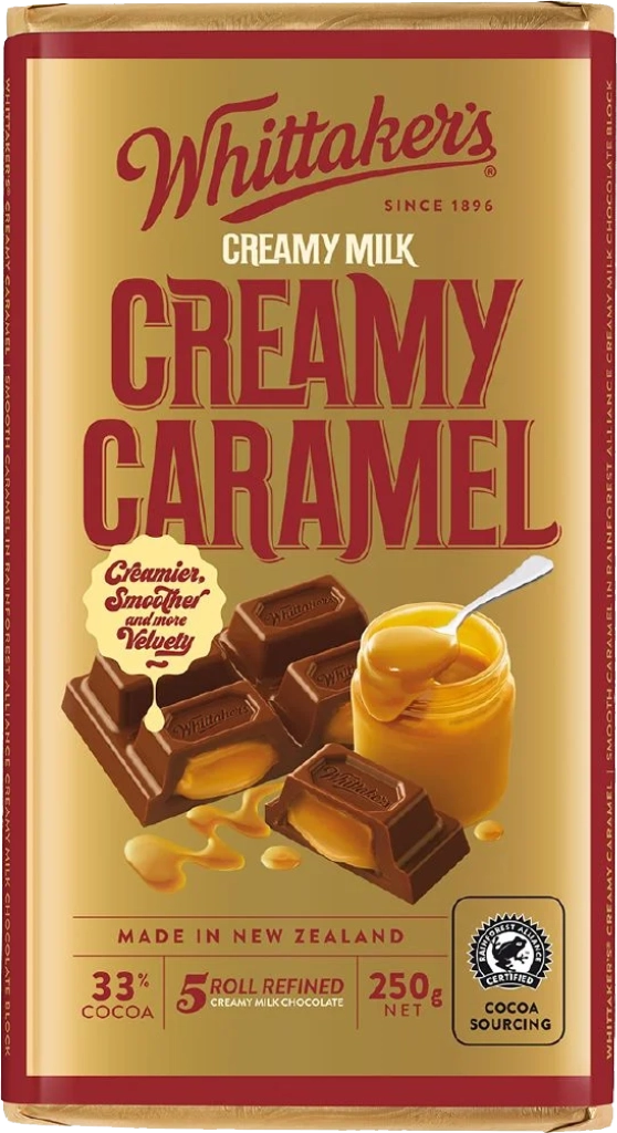 Whittaker's Creamy Caramel Chocolate Block 250G
