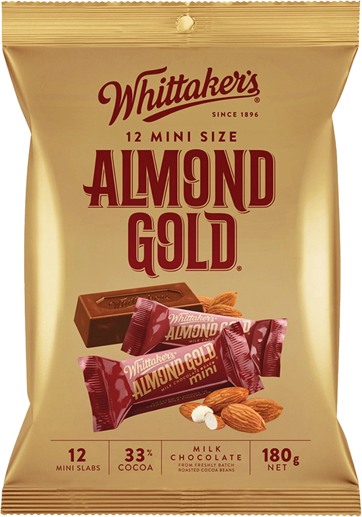 Whittaker's Almond Gold Chocolate Share Bag 180G