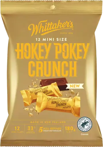 Whittaker's Hokey Pokey Crunch Chocolate Share Bag 180G