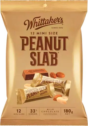 [9403142001507] Whittaker's Peanut Slab Chocolate Share Bag 180G