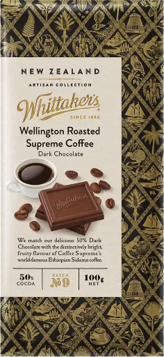 Whittaker's Wellington Roast Coffee Chocolate Block 100G